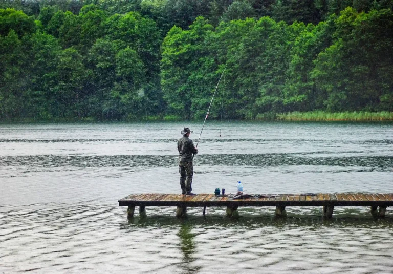 Fishing at Les Genets campsite