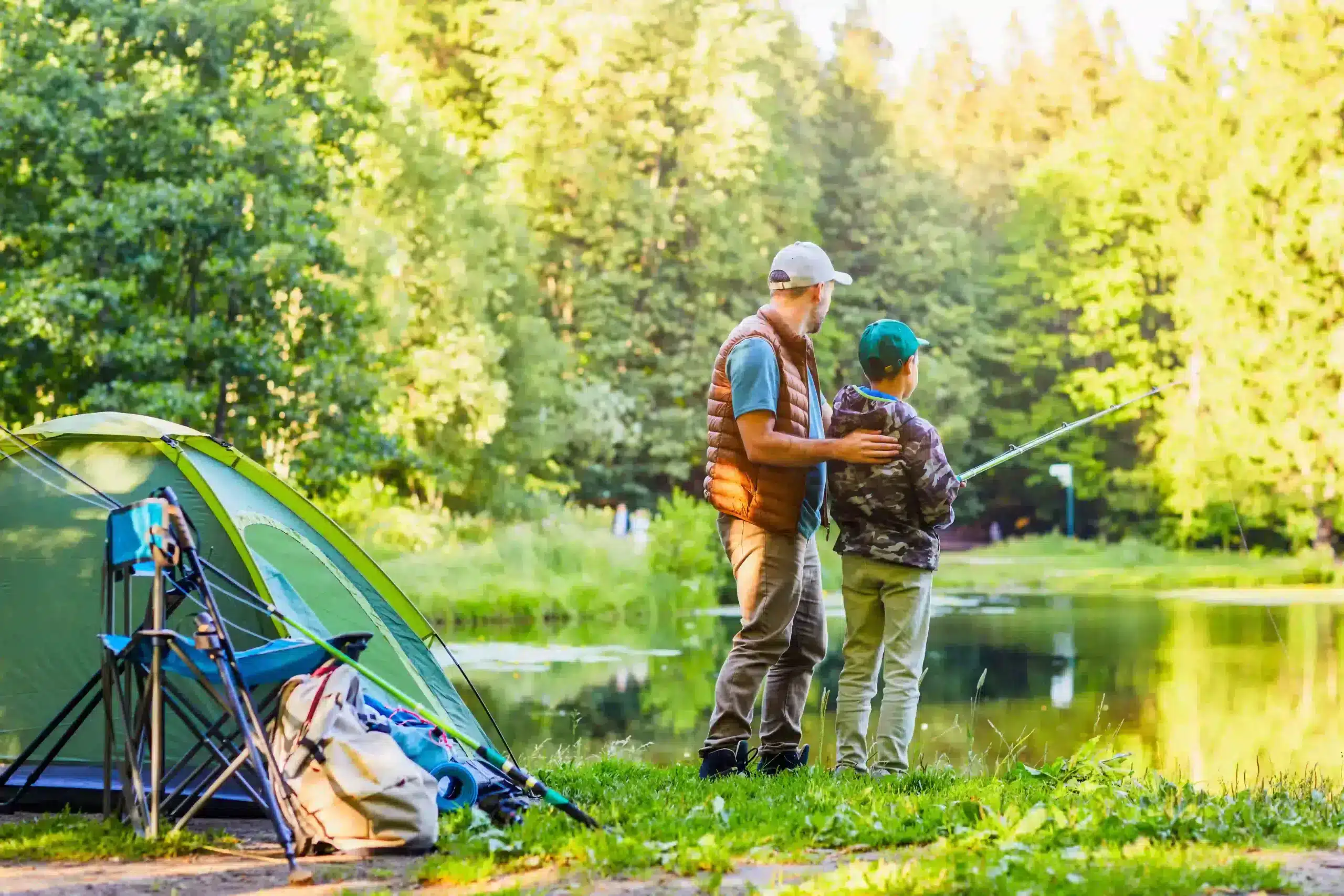 Fishing at Les Genets campsite