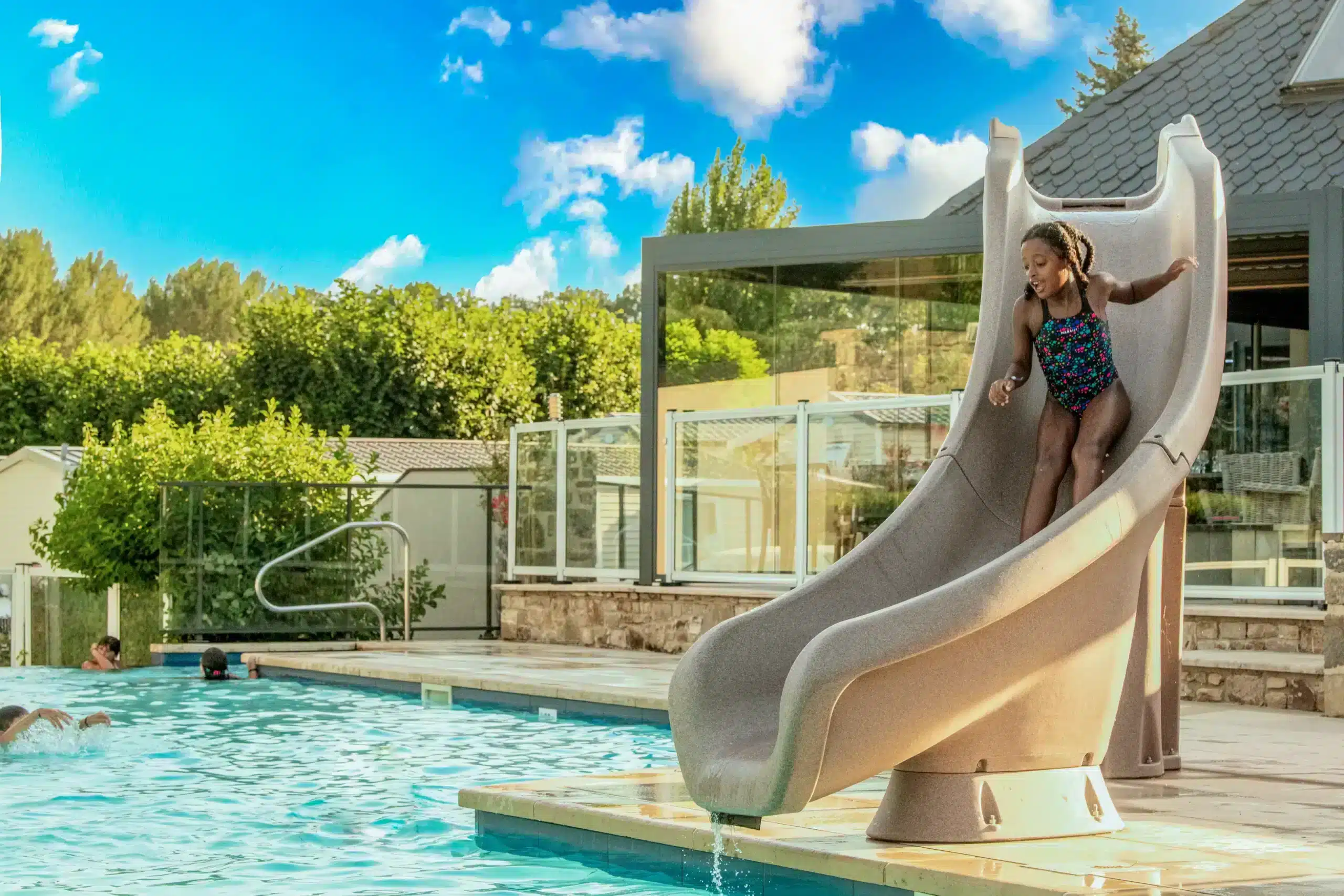 Swimming pool at Les Genets campsite