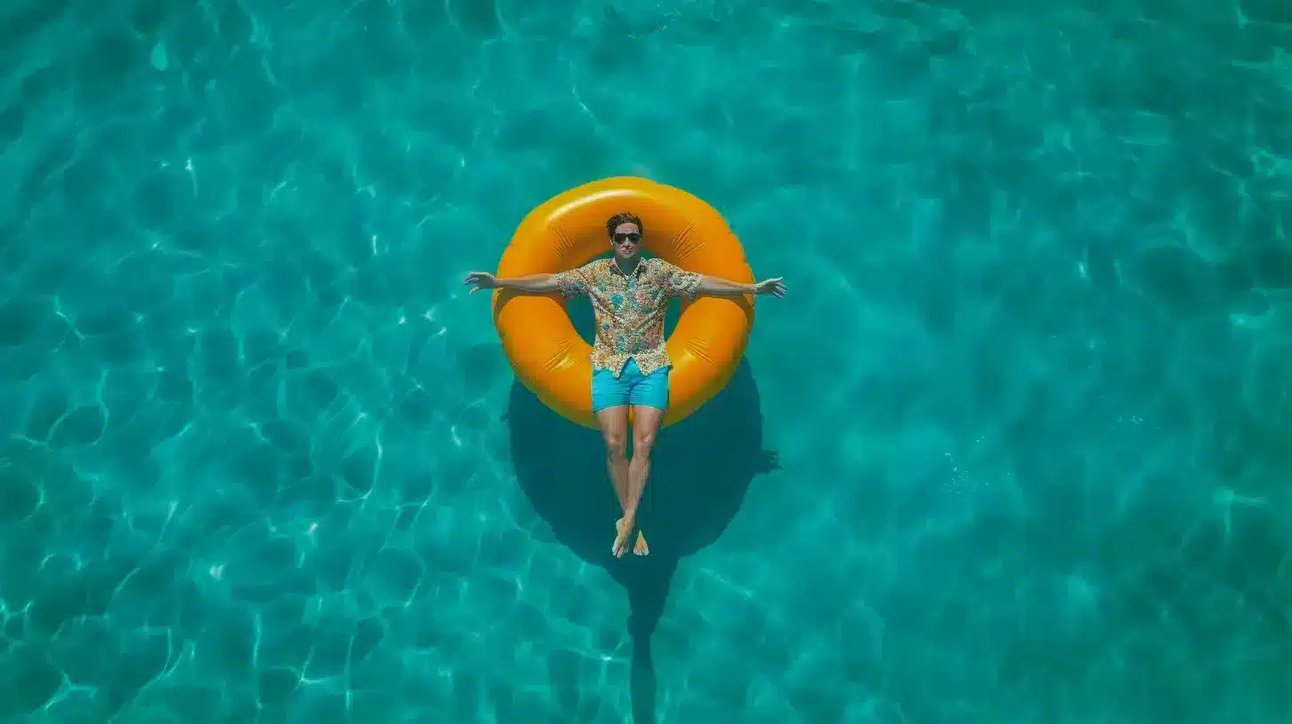 Swimmingpool auf dem Campingplatz in der Nähe von Conques