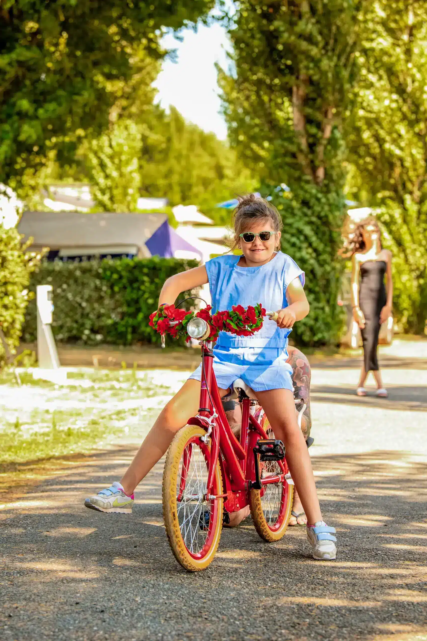 Cycling at Les Genets campsite near Saint Come d'Olt