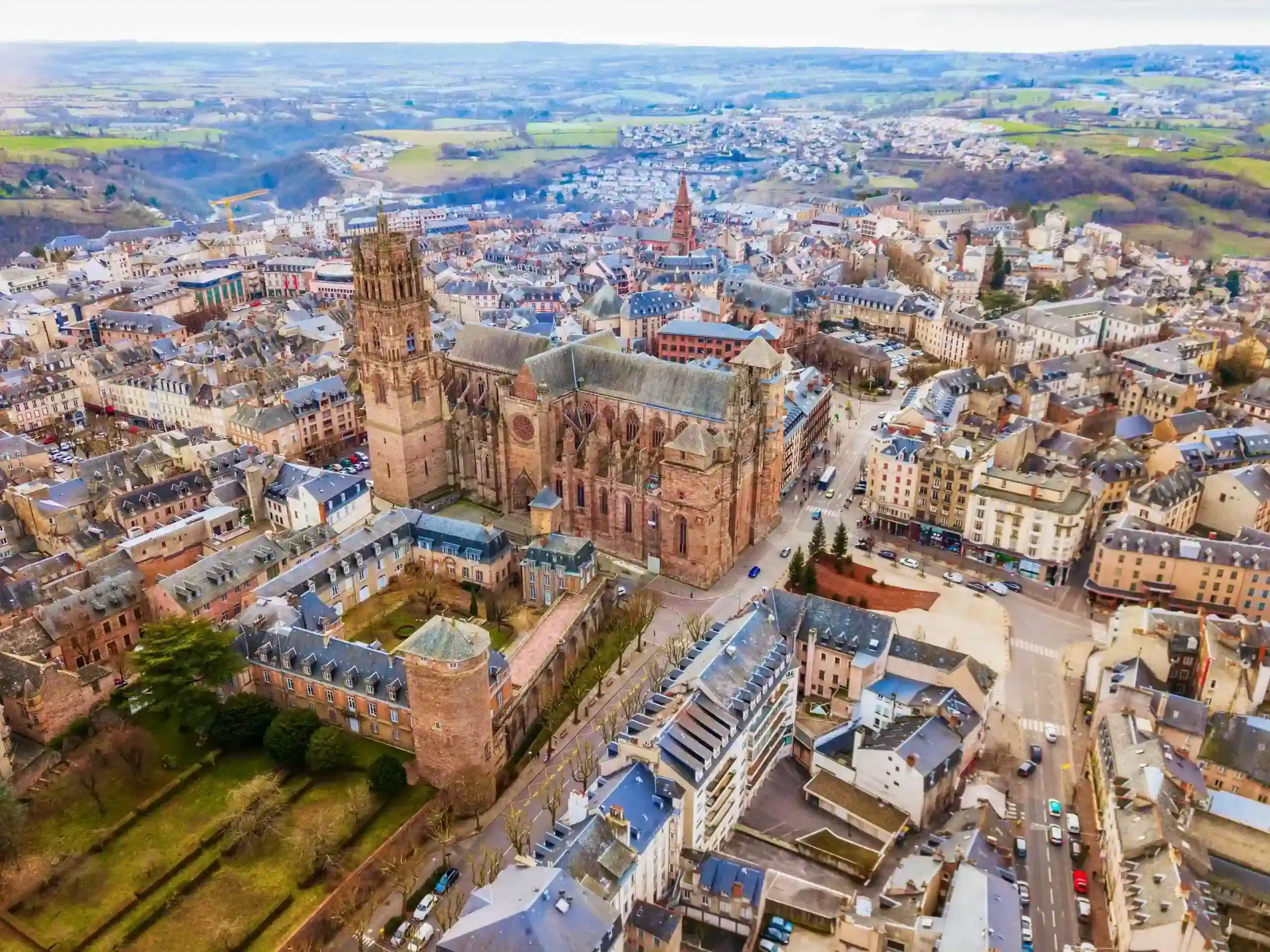 Stadt rodez in der Nähe des campingplatzes les genets