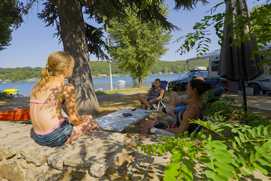 camping car site by the lake in aveyron